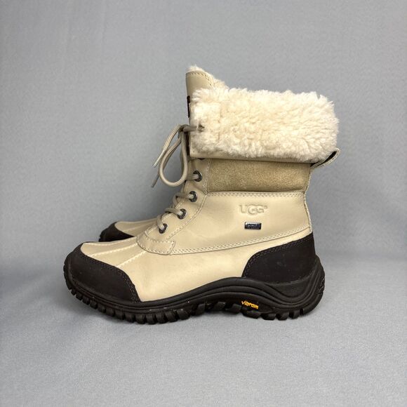 Womens UGG Boots Sz 8 Sand Adirondack II Fur Cuff Snow Water Weather-Proof $250 - Picture 5 of 15